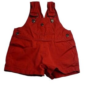 Vtg Happy Kids Red Shortalls Baby‎ Romper 18 Months Classic School Outdoor